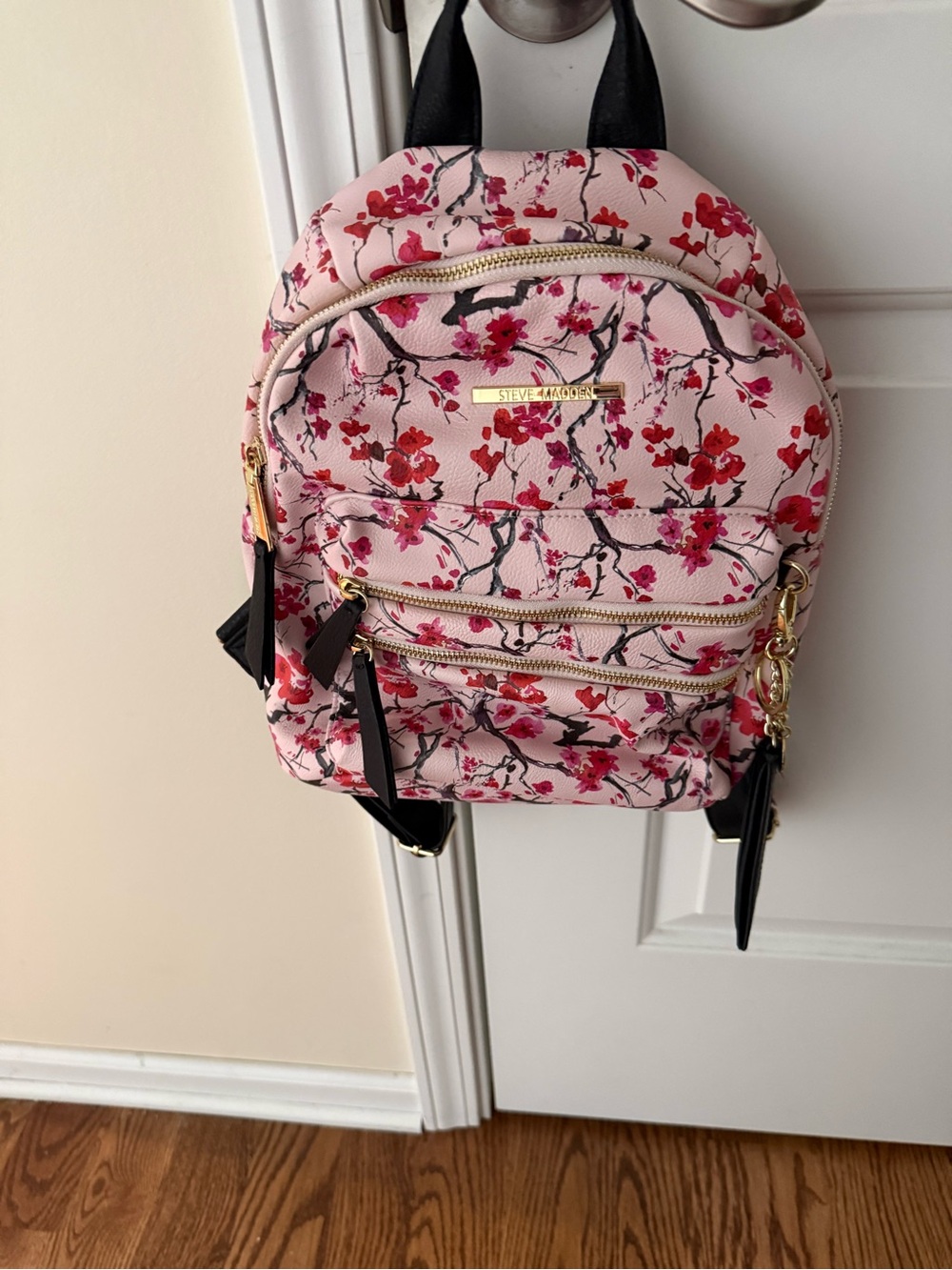 Steve Madden Pink Cherry Blossom Floral Mini Backpack